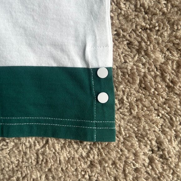 New SELECTED green & White Striped Cotton T-Shirt - Size L (Unisex) - Picture 8 of 8